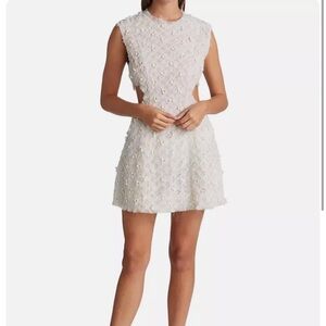 Aje Mirage Organza Ivory Mini Dress with Yellow Flowers: Size AUS 8